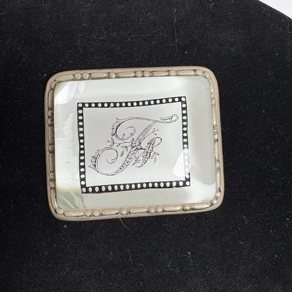 Mary Carol Home Collection Script “F”Monogram Initial Paper Weight